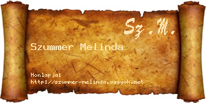 Szummer Melinda névjegykártya