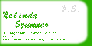 melinda szummer business card